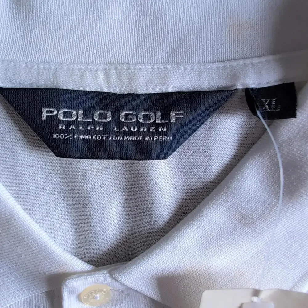 Polo Ralph Lauren Polo Shirt Mens XL White Tavistock Cup Golf Hughes Embroidered